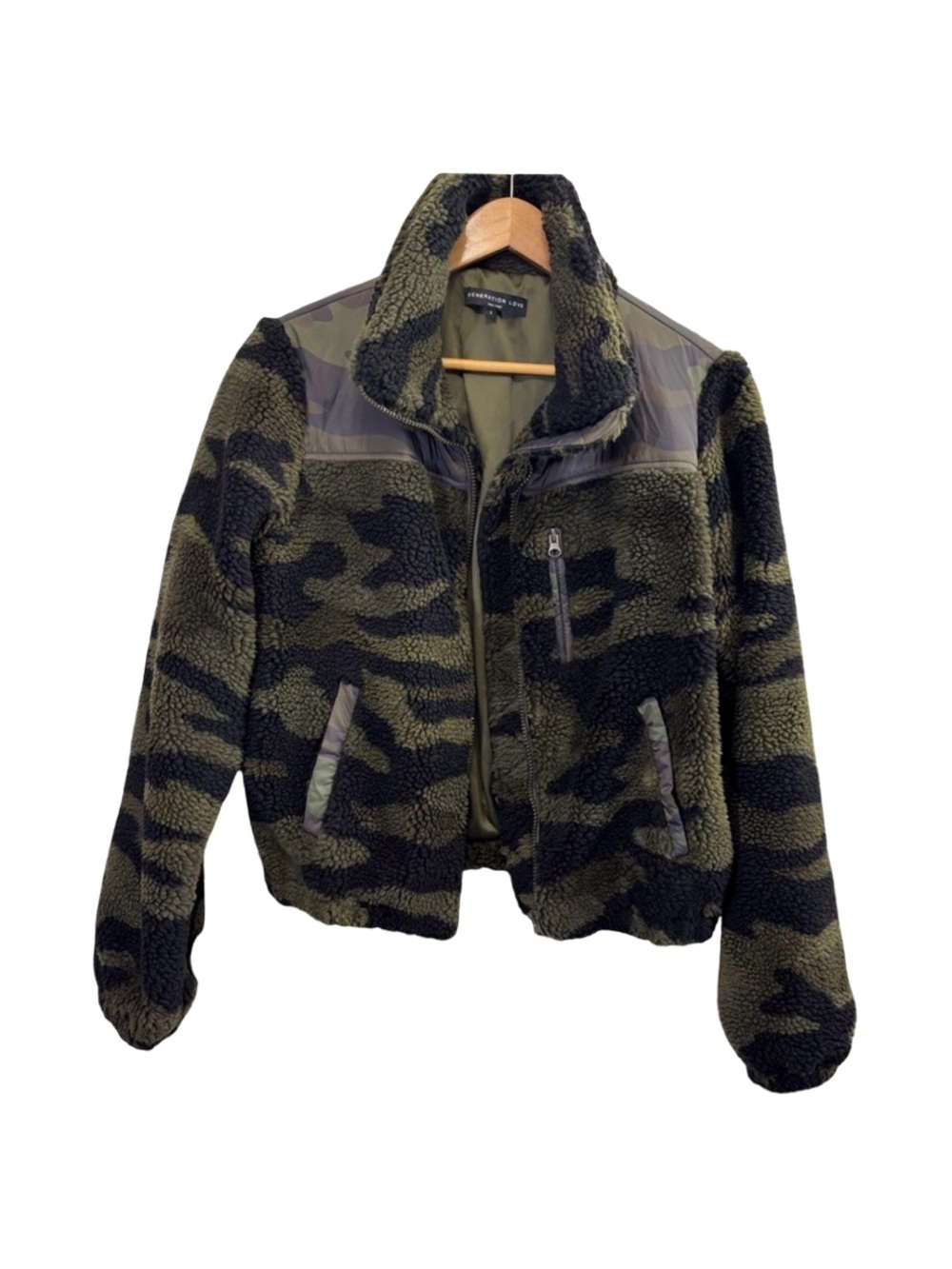 Generation Love Green and Black Teddy Jacket